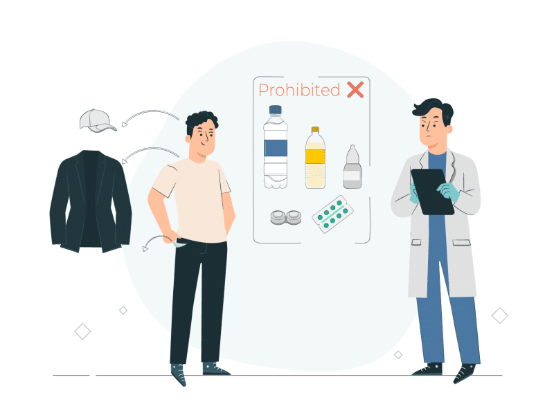 initial inspection during the drug test